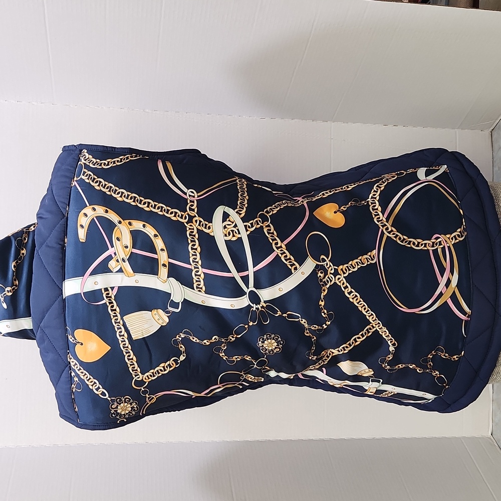 New Equestrian Print Fur Lined Vest Stacy Bradley Small